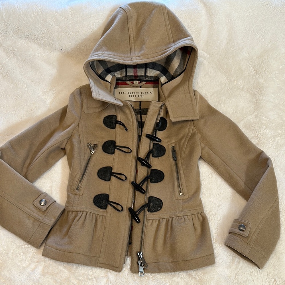 Burberry zip up wool jacket